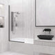 VIGO Meridian Zenith 34 x 62 in. Semi-Framed Fixed Tub Screen with Clear/Fluted Tempered Glass