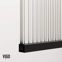 Stainless steel hardware shower screen with matte black finish and fluted tempered glass