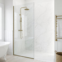 Meridian Zenith 34 x 74 in. Semi-Framed Fixed Shower Screen