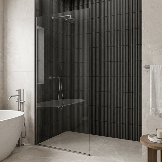 Meridian Zenith 34 x 74 in. Semi-Framed Fixed Shower Screen