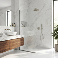 Meridian Zenith 34 x 74 in. Semi-Framed Fixed Shower Screen