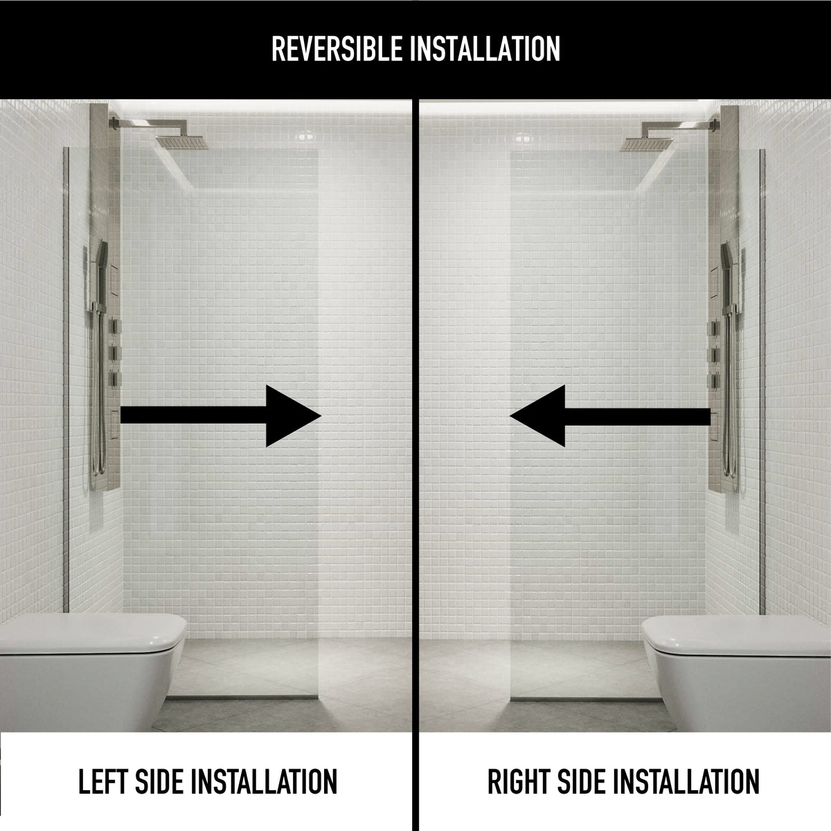 Meridian Zenith 34 x 74 in. Semi-Framed Fixed Shower Screen