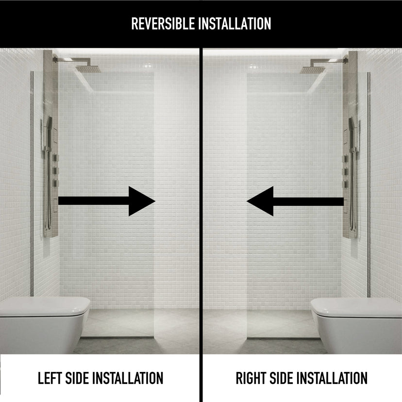 Meridian Zenith 34 x 74 in. Semi-Framed Fixed Shower Screen
