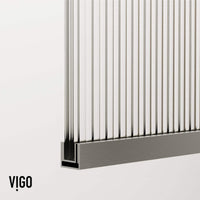 VIGO Meridian Zenith 34 x 62 in. Semi-Framed Fixed Tub Screen with Clear/Fluted Tempered Glass