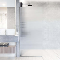 Frameless stainless steel shower screen with fluted tempered glass, reversible door