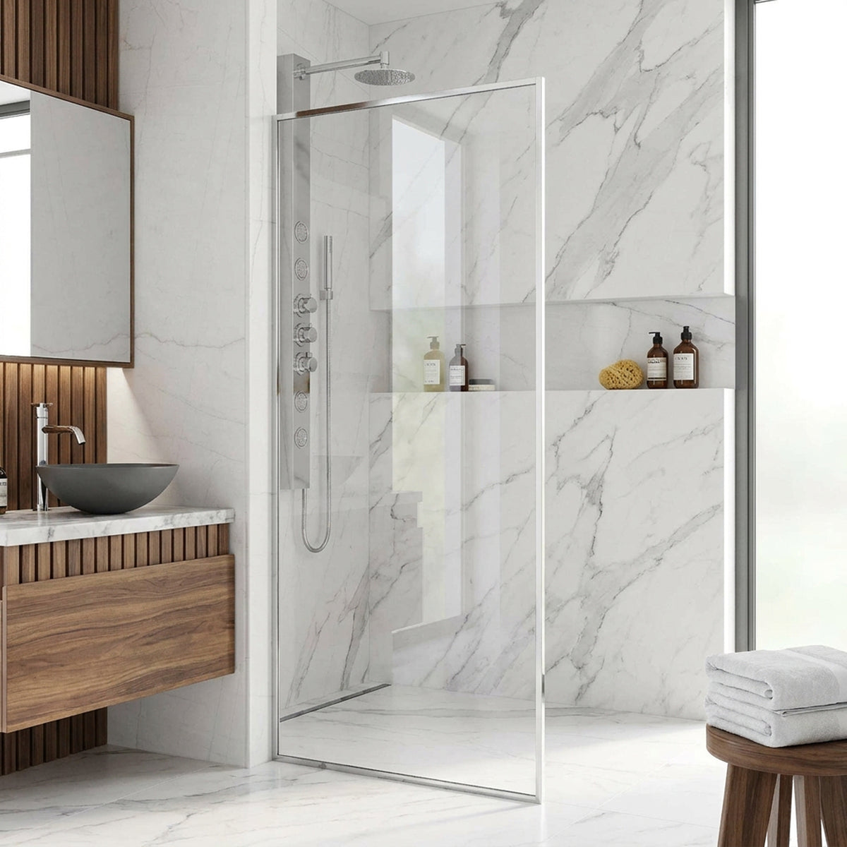Meridian Framed Fixed Shower Screen