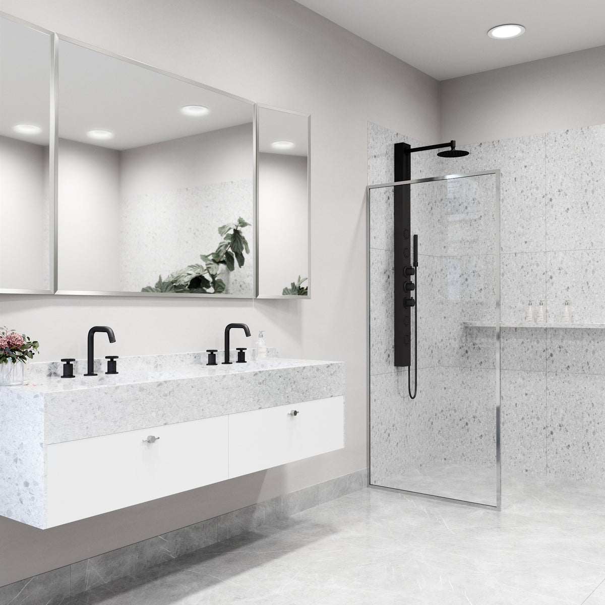 Meridian Framed Fixed Shower Screen
