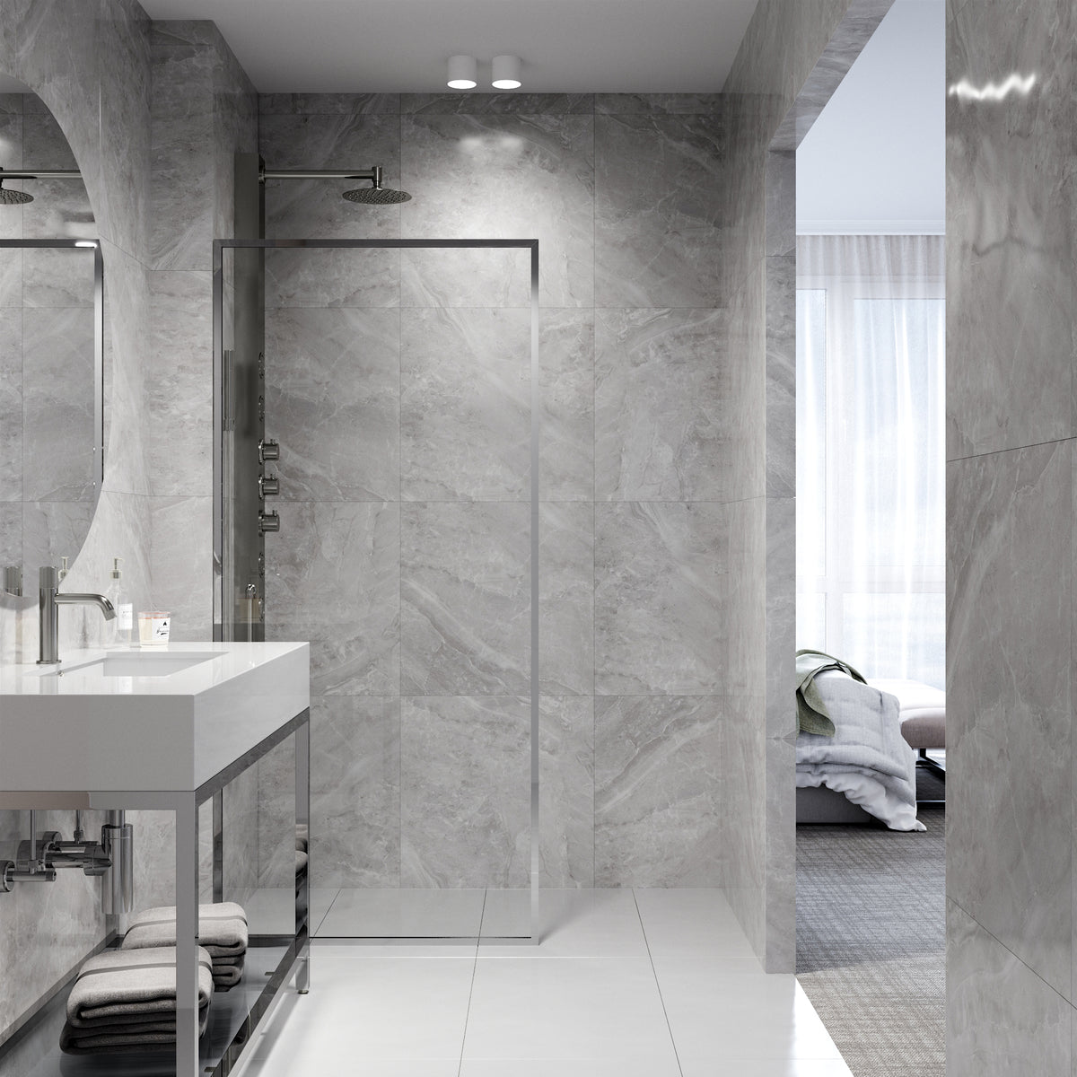 Meridian Framed Fixed Shower Screen