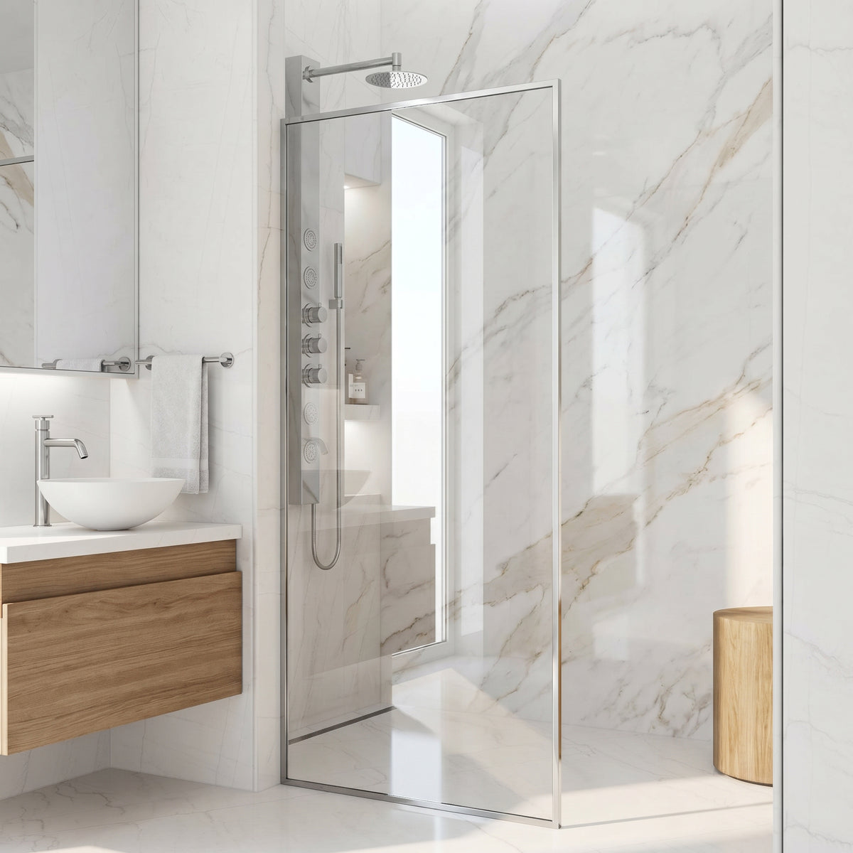 Meridian Framed Fixed Shower Screen
