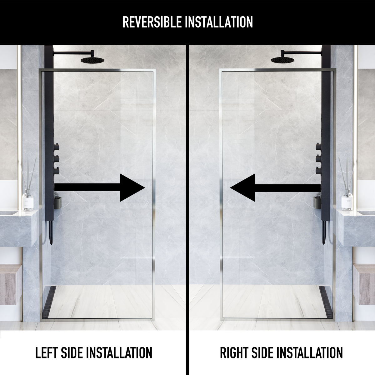 Meridian Framed Fixed Shower Screen