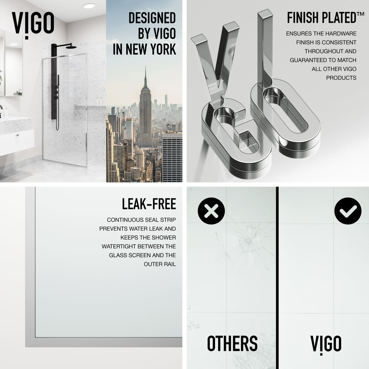 Meridian Framed Fixed Shower Screen