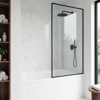 VIGO Meridian 34 x 62 in. Framed Fixed Tub Screen with Clear/Fluted Tempered Glass