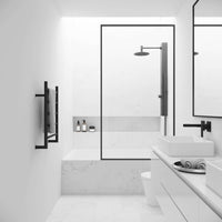 VIGO Meridian 34 x 62 in. Framed Fixed Tub Screen with Clear/Fluted Tempered Glass