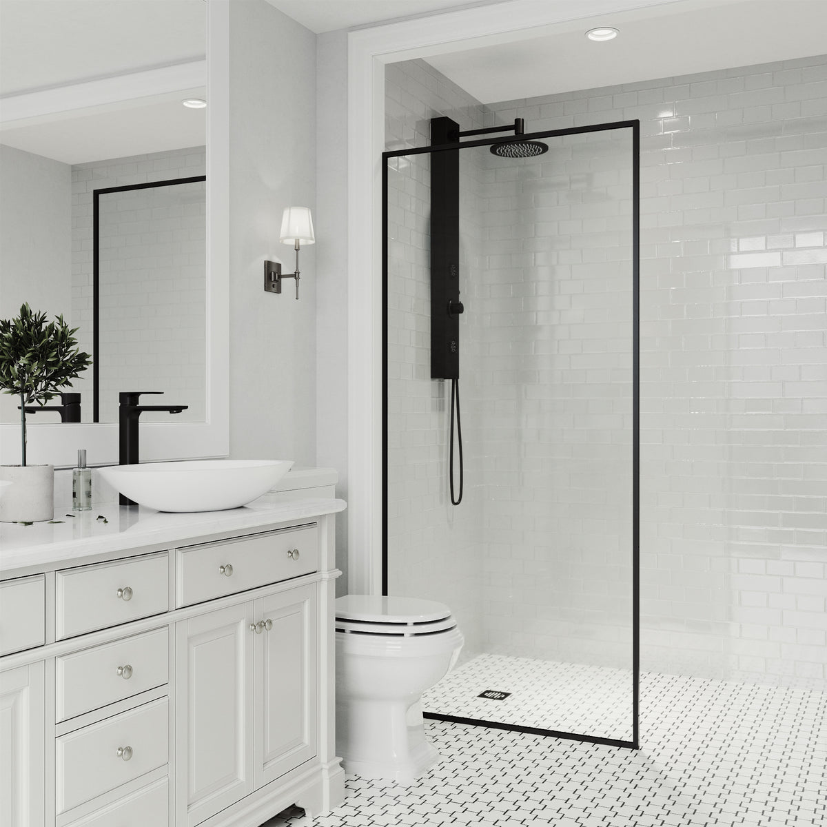 Meridian Framed Fixed Shower Screen