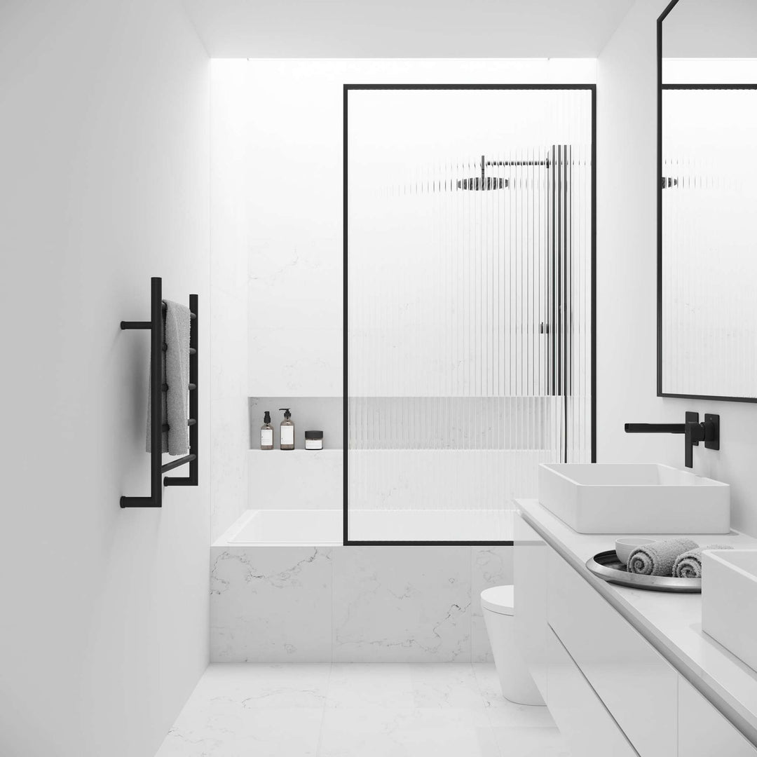 VIGO Meridian 34 x 62 in. Framed Fixed Tub Screen with Clear/Fluted Tempered Glass