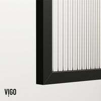 Meridian 34 in. W x 74 in. H Framed Fixed Shower Screen in Matte Black with 3/8 in. (10mm) Fluted Glass and Elan 36 in. Linear Shower Drain