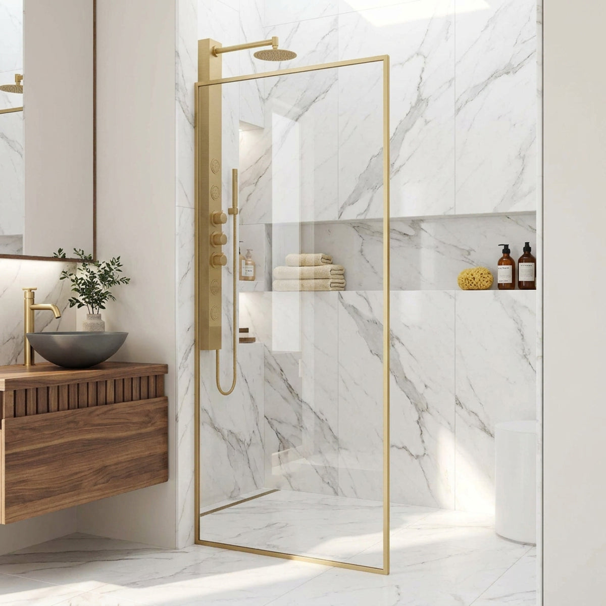 Meridian Framed Fixed Shower Screen