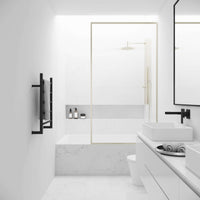 VIGO Meridian 34 x 62 in. Framed Fixed Tub Screen with Clear/Fluted Tempered Glass