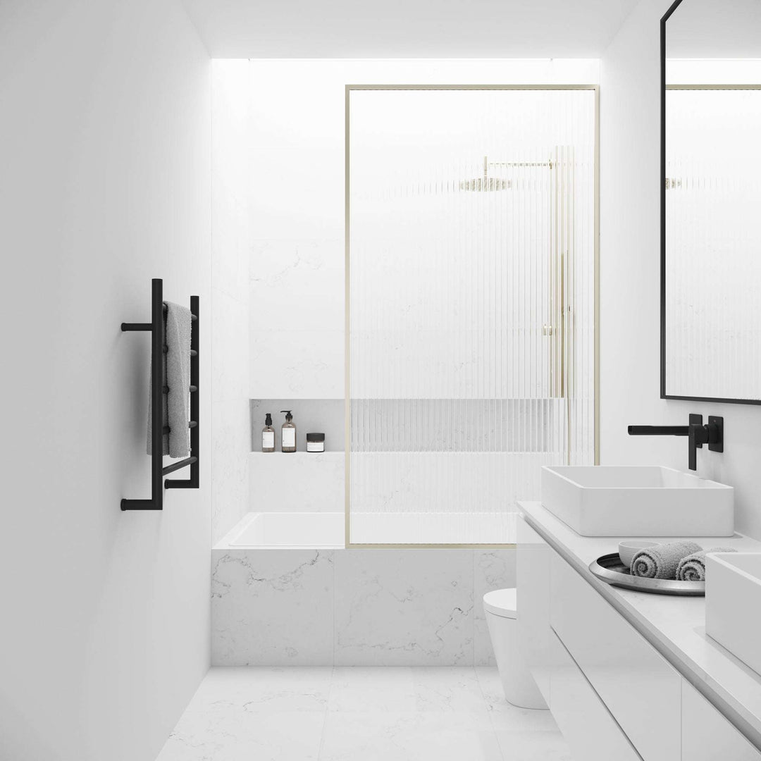 VIGO Meridian 34 x 62 in. Framed Fixed Tub Screen with Clear/Fluted Tempered Glass