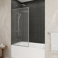 VIGO Meridian 34 x 62 in. Framed Fixed Tub Screen with Clear/Fluted Tempered Glass