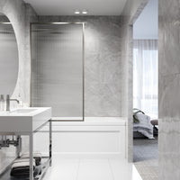 VIGO Meridian 34 x 62 in. Framed Fixed Tub Screen with Clear/Fluted Tempered Glass