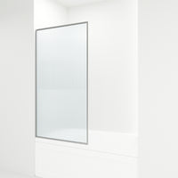 VIGO Meridian 34 x 62 in. Framed Fixed Tub Screen with Clear/Fluted Tempered Glass