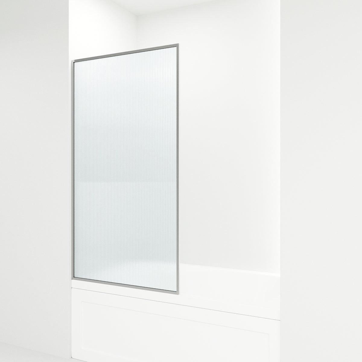 VIGO Meridian 34 x 62 in. Framed Fixed Tub Screen with Clear/Fluted Tempered Glass