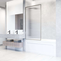 VIGO Meridian 34 x 62 in. Framed Fixed Tub Screen with Clear/Fluted Tempered Glass