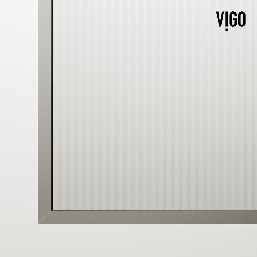 VIGO Meridian 34 x 62 in. Framed Fixed Tub Screen with Clear/Fluted Tempered Glass
