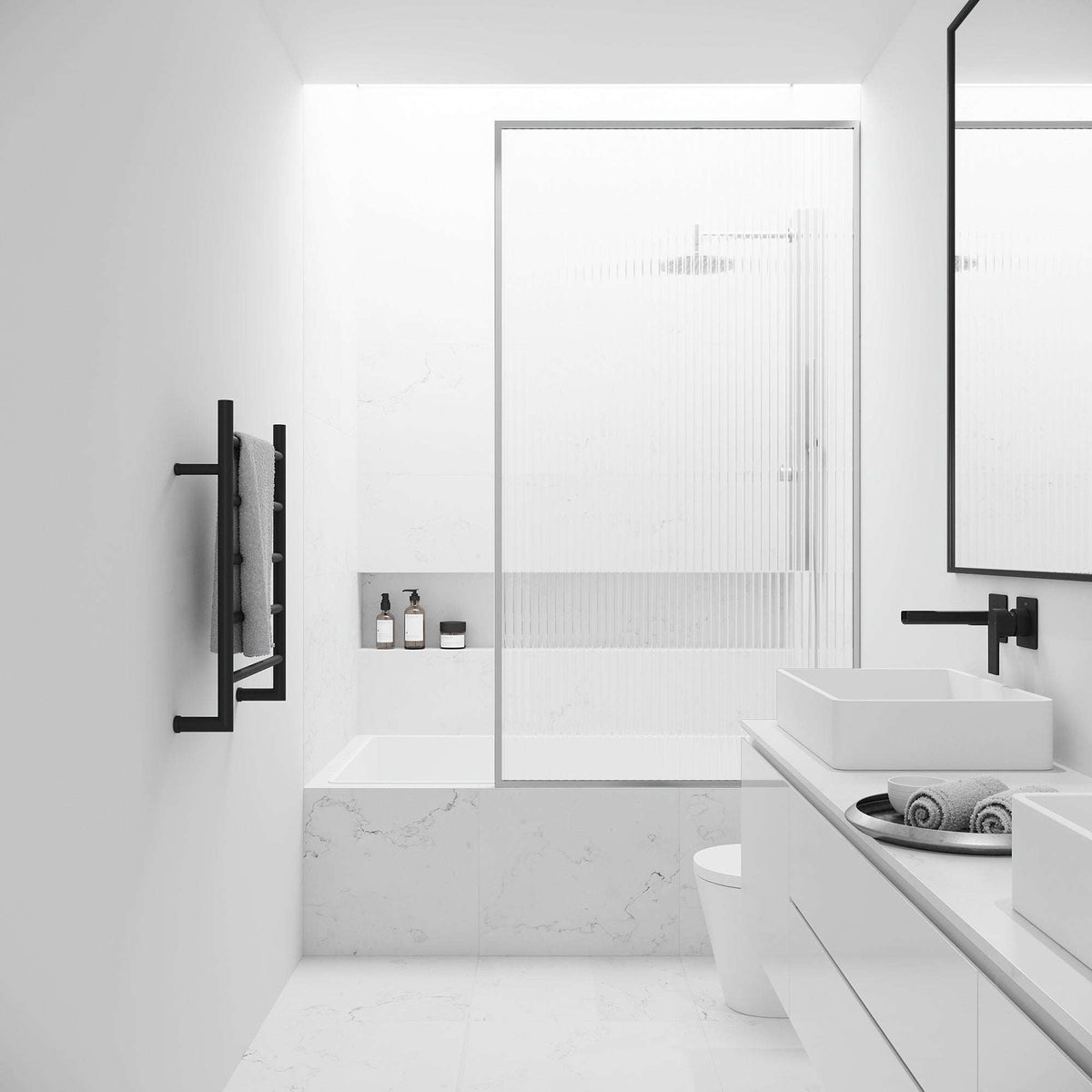 VIGO Meridian 34 x 62 in. Framed Fixed Tub Screen with Clear/Fluted Tempered Glass