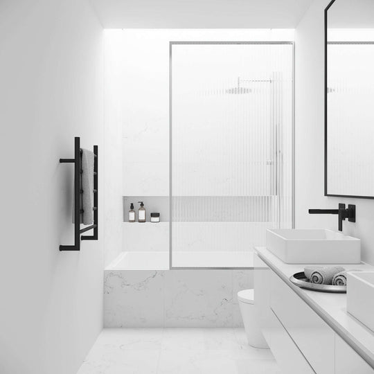 VIGO Meridian 34 x 62 in. Framed Fixed Tub Screen with Clear/Fluted Tempered Glass