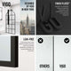 Contemporary shower screen with matte black frame and clear grid tempered glass