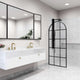 Shower screen with included mounting hardware and clear grid glass
