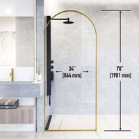 78-inch tall shower screen featuring reversible installation and clear glass