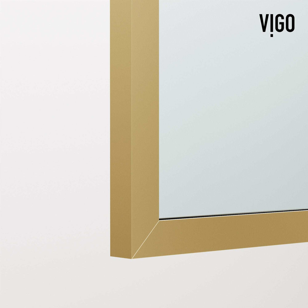 Clear tempered glass shower screen with matte gold frame and reversible door