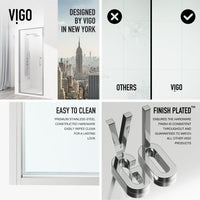 Contemporary shower door with tempered glass and left or right handle position