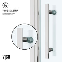 Stainless steel hardware shower door with clear tempered glass