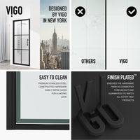 Astoria 32 in. x 76 in. Shower Door with Clear Glass in Matte Black Grid and Elan 24 in. Linear Shower Drain