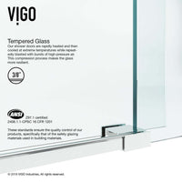 Tempered glass sliding shower door with stainless steel hardware, modern style