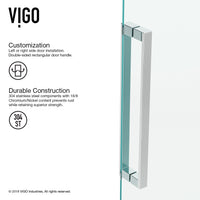 Powell 47 1/4 to 48 3/4 in. W x 74 in. H Hinged Frameless Shower Door in Chrome with 5/16 in. (8mm) Clear Glass