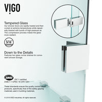 Powell 47 1/4 to 48 3/4 in. W x 74 in. H Hinged Frameless Shower Door in Chrome with 5/16 in. (8mm) Clear Glass