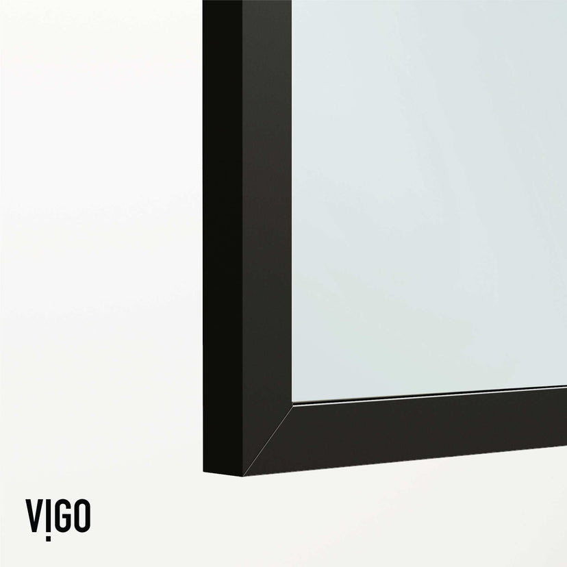 VIGO Meridian 34 x 62 in. Framed Fixed Tub Screen with Clear/Fluted Tempered Glass