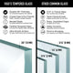 VIGO Meridian 34 x 62 in. Framed Fixed Tub Screen with Clear/Fluted Tempered Glass