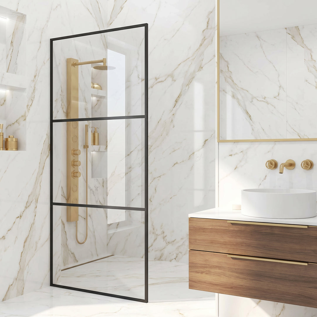 Meridian Divide Framed Fixed Shower Screen