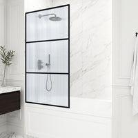 VIGO Meridian 34 x 62 in. Framed Fixed Tub Screen with Clear/Fluted Tempered Glass