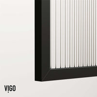 VIGO Meridian 34 x 62 in. Framed Fixed Tub Screen with Clear/Fluted Tempered Glass