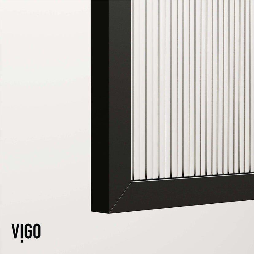 VIGO Meridian 34 x 62 in. Framed Fixed Tub Screen with Clear/Fluted Tempered Glass