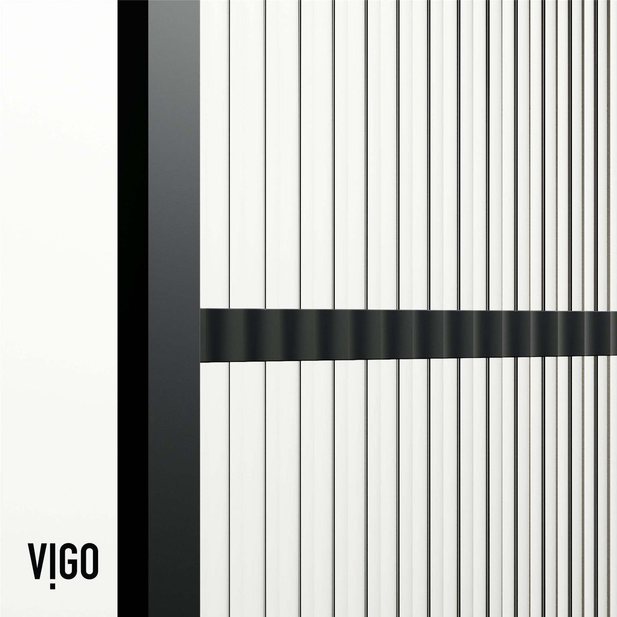 VIGO Meridian 34 x 62 in. Framed Fixed Tub Screen with Clear/Fluted Tempered Glass
