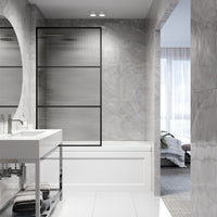 VIGO Meridian 34 x 62 in. Framed Fixed Tub Screen with Clear/Fluted Tempered Glass