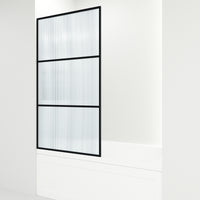 VIGO Meridian 34 x 62 in. Framed Fixed Tub Screen with Clear/Fluted Tempered Glass
